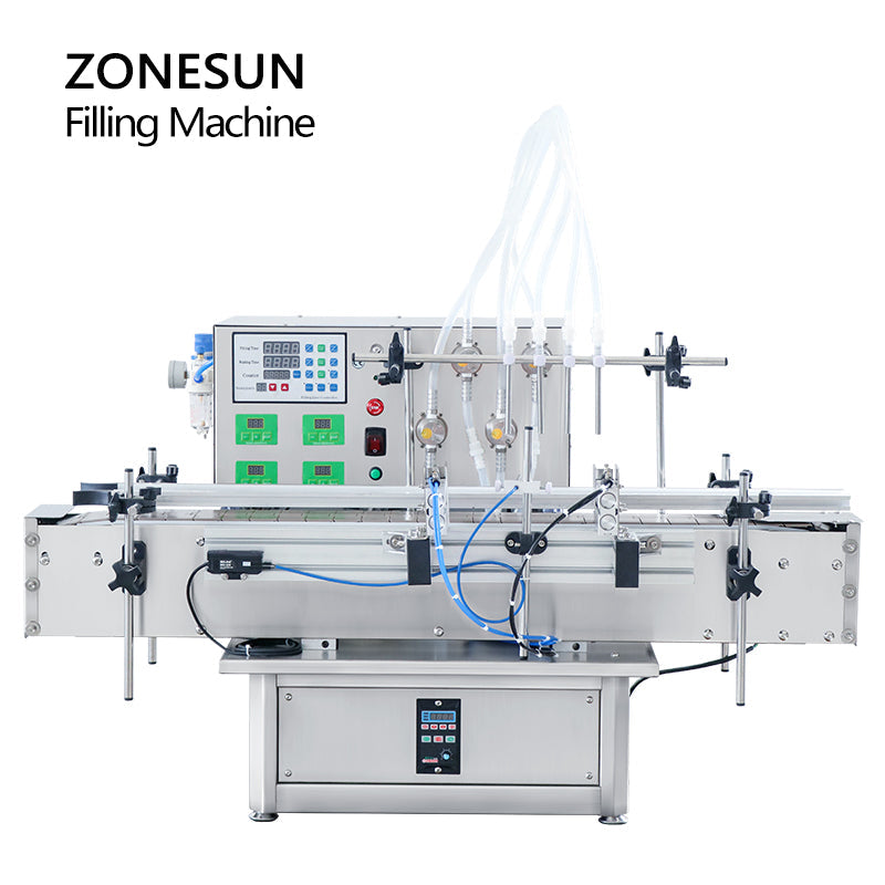 ZONESUN ZS-DTMP4Y Tabletop Automatic 4 Heads Magnetic Pump Liquid Filling Machine