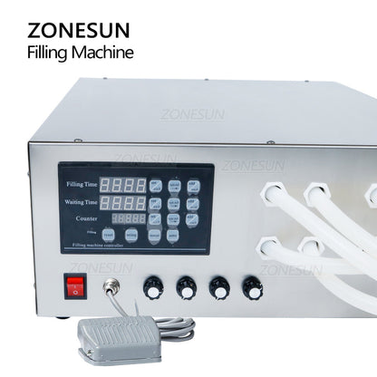 ZONESUN 20-17000ml Máquina de llenado de líquidos semiautomática de 4 boquillas de gran flujo