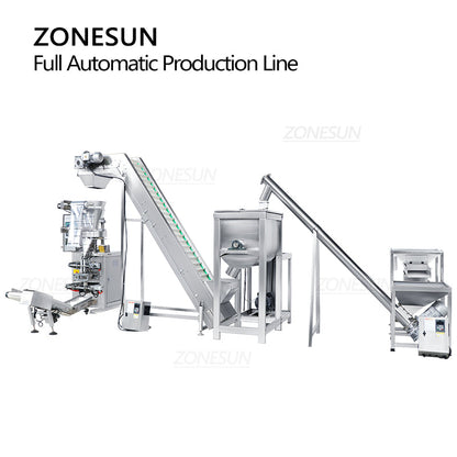ZONESUN Automatic Powder Mixing Feeding Filling Sealing Production Line