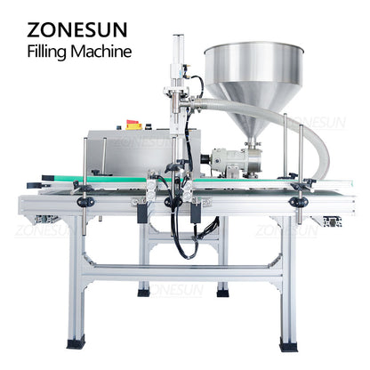 ZONESUN ZS-DTGT900P Automatic Rotor Pump Paste/Viscous Liquid Filling Machine With Hopper