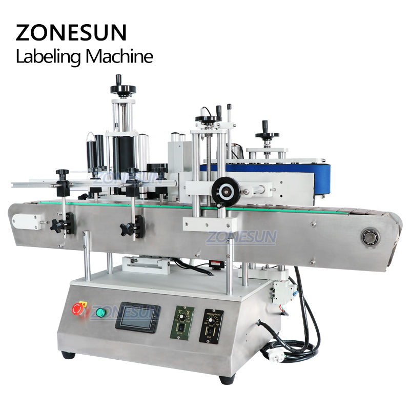 Máquina etiquetadora de botellas redondas de un solo lado de alta velocidad ZONESUN ZS-TB150A para etiquetas transparentes normales 