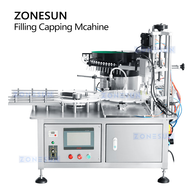 ZONESUN ZS-AFC7A Máquina de enchimento de líquido com bomba magnética com alimentador de tampa 