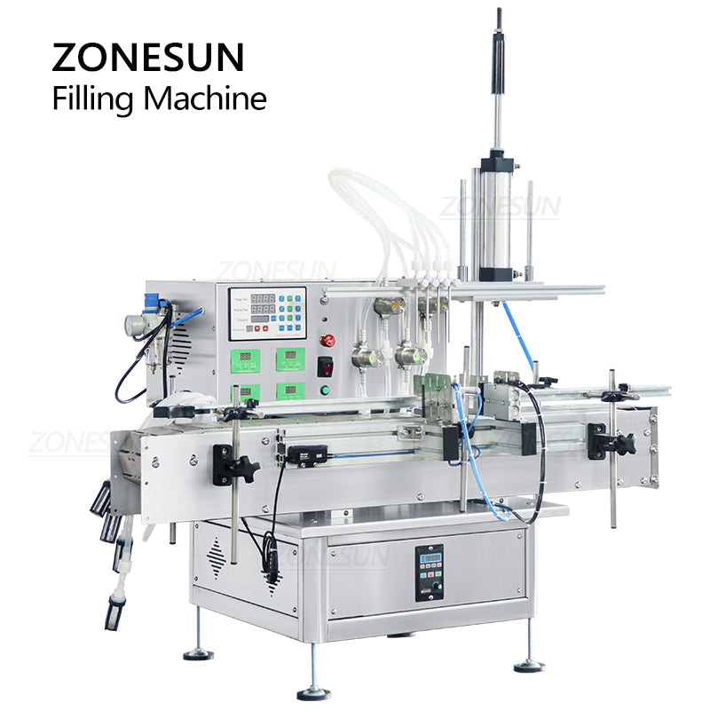 ZONESUN ZS-DTMP4AL Automatic 4 Diving Nozzles Magnetic Pump Liquid  Filling Machine