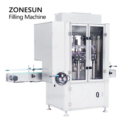 ZONESUN ZS-SV4P Máquina automática de llenado de pasta de bomba de pistón con servomotor de 4 boquillas 