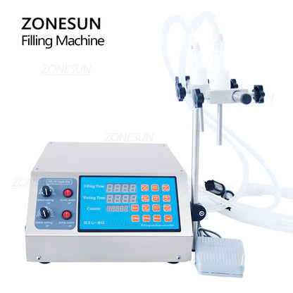 ZONESUN ZS-YTDP2 elétrica 2 bicos bomba de diafragma máquina de enchimento de líquidos 