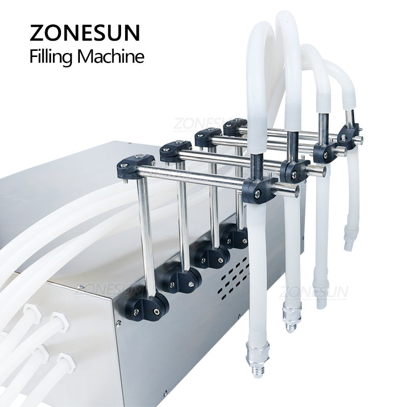 ZONESUN 20-17000ml Máquina de llenado de líquidos semiautomática de 4 boquillas de gran flujo