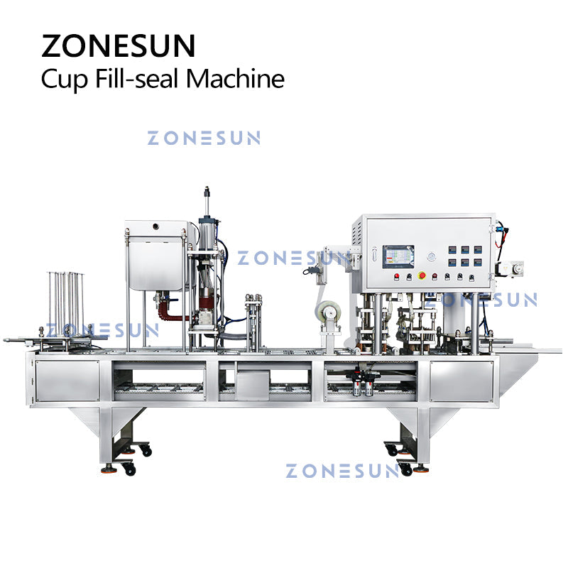 ZONESUN ZS-AFS01 Máquina automática de 2 bicos de bomba de pistão para aquecimento de líquidos e enchimento de copos 