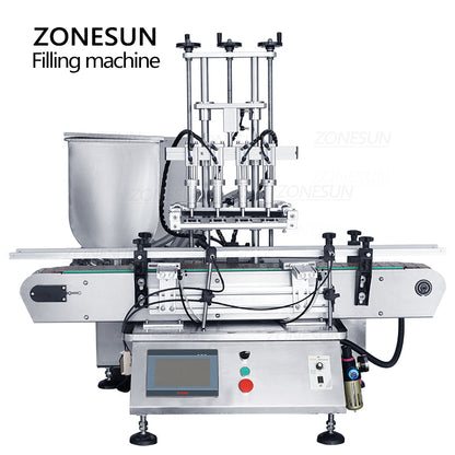 ZONESUN ZS-DTGT4T Pneumatic 4 Nozzles Paste Liquid Filling Machine