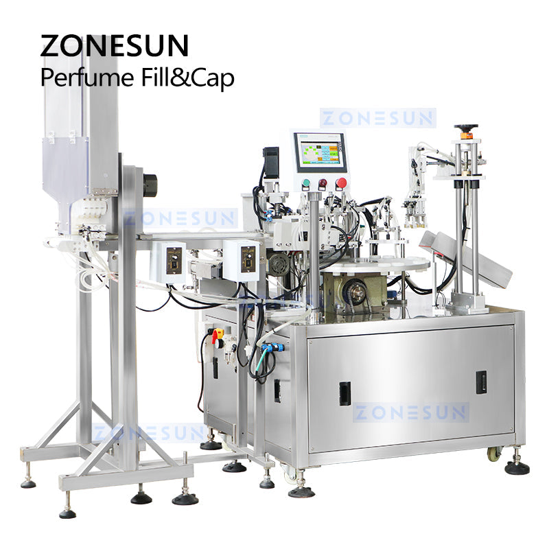 ZONESUN ZS-AFC17 Máquina automática de llenado y tapado de bomba de cerámica líquida con 2 boquillas