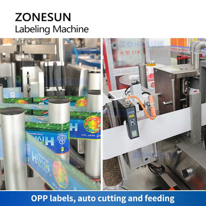 ZONESUN ZS-GTB12 Automatic Hot Melt Glue Round Bottle Labeling Machine Labeling Machine ZONESUN 