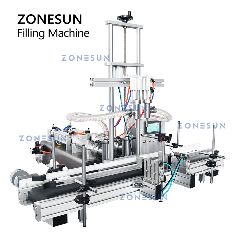 ZONESUN ZS-DTYT2 Pistón neumático automático 2 Boquillas Máquina de llenado de líquidos viscosos 