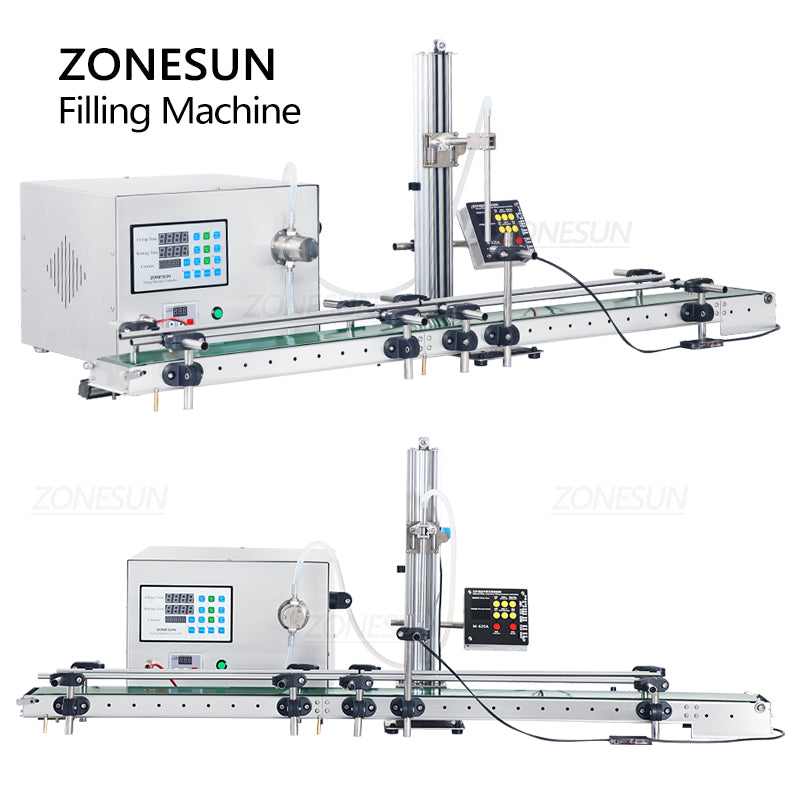 ZONESUN ZS-DTMP1D Máquina de enchimento de líquido com bomba magnética de bico de mergulho único com transportador 