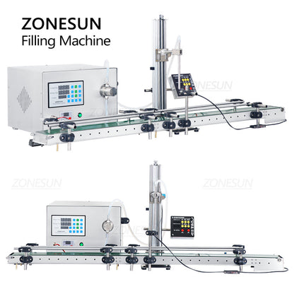 ZONESUN ZS-DTMP1D Máquina de enchimento de líquido com bomba magnética de bico de mergulho único com transportador 