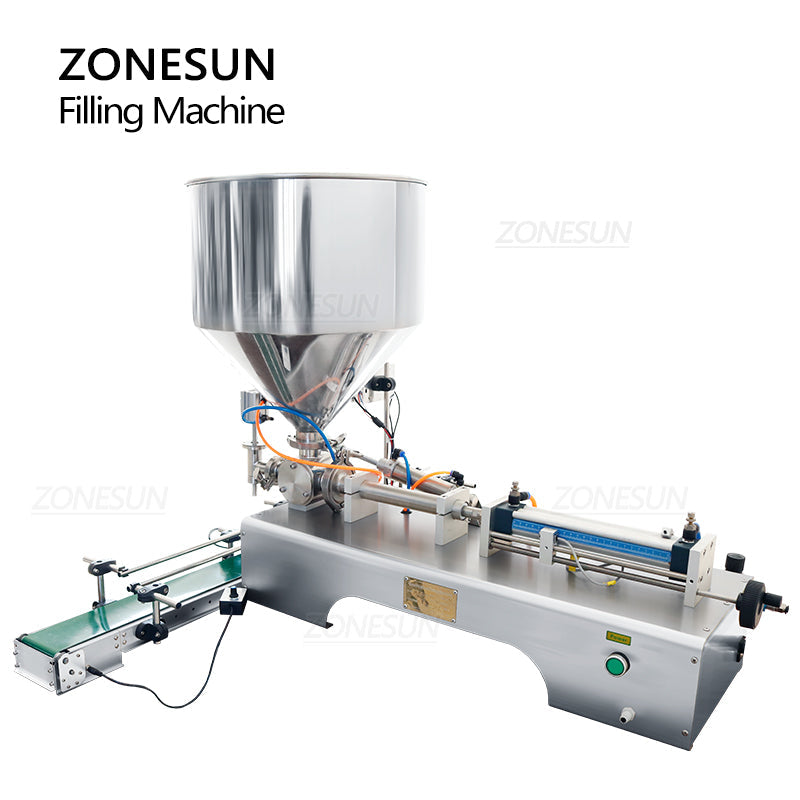 ZONESUN ZS-GTPC1 Máquina de enchimento de líquido viscoso de pasta pneumática com transportador