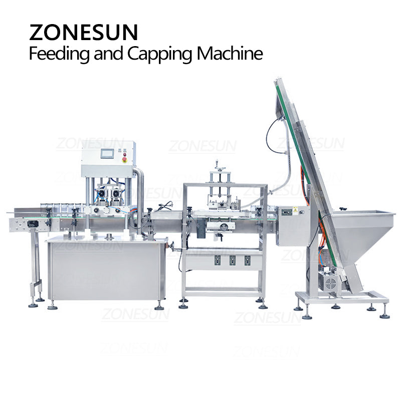 ZONESUN ZS-XGVS1 Máquina automática de tapado al vacío con alimentador de tapas 