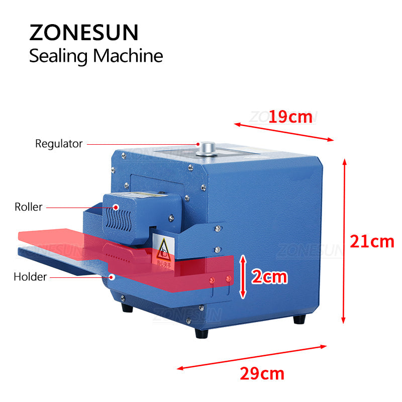 Máquina portátil de sellado de rodillos para bolsas compuestas ZONESUN ZS-GLF1 