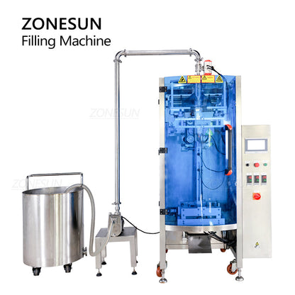 ZONESUN ZS-420GSY Máquina automática de enchimento de pasta e vedação com tanque e bomba de alimentação