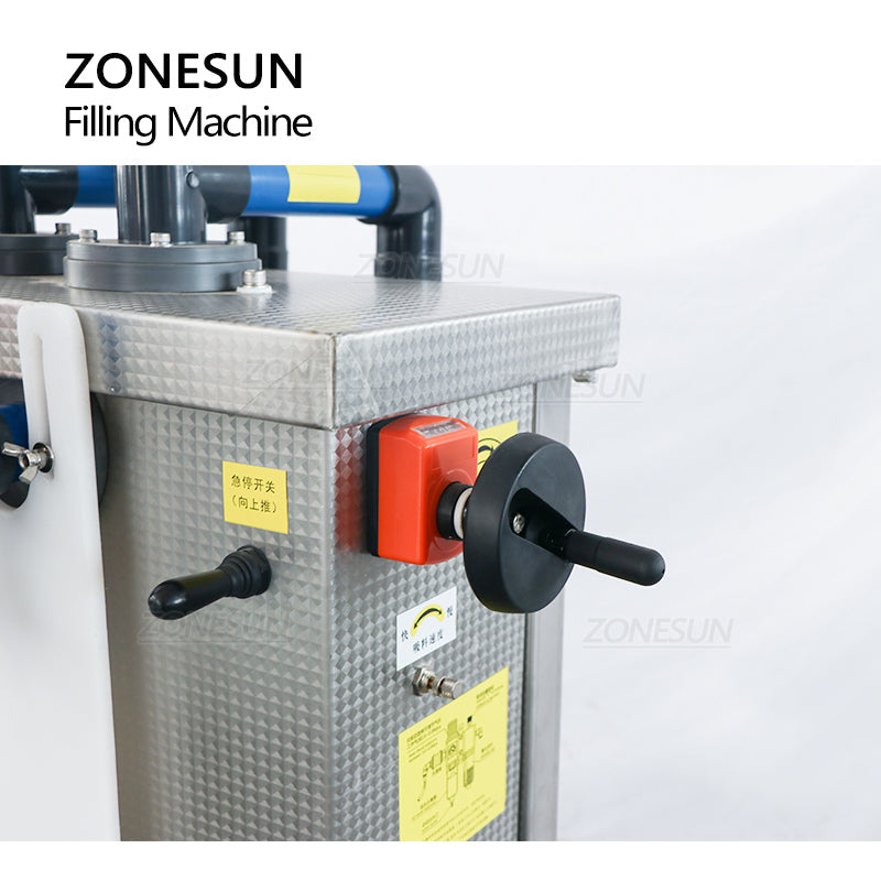 ZONESUN Totalmente Pneumática Semiautomática 2 Bicos Máquina de Envase de Líquidos Corrosivos 