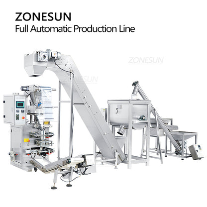 Línea de producción automática de sellado, llenado, alimentación y mezcla de polvo ZONESUN 