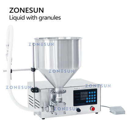 ZONESUN ZS-RXB1 Máquina de enchimento de pasta líquida particulada de bomba de impulsor flexível de uso duplo 