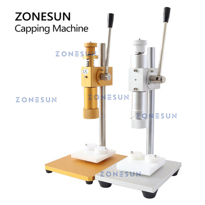 ZONESUN ZS-TYG2 Máquina manual de tampar frascos de perfume de uso duplo