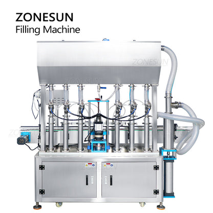 ZONESUN ZS-YT6T-6PX 6 Nozzles Servo Motor Paste Filling Machine With Feeding Pump