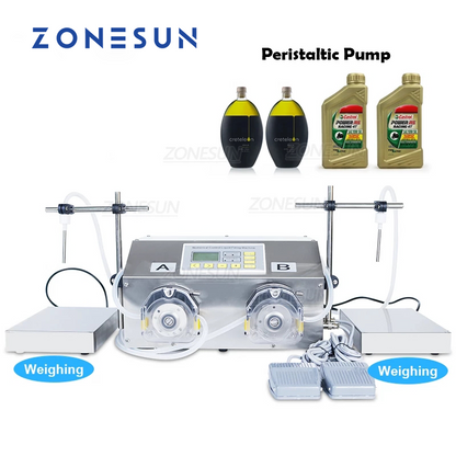 ZONESUN ZS-PP532W 30-6000ml Máquina de llenado de pesaje de líquidos con bomba peristáltica 