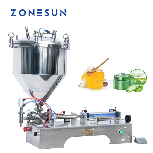 ZONESUN ZS-GTP1 Máquina de enchimento de pasta pressurizada com funil