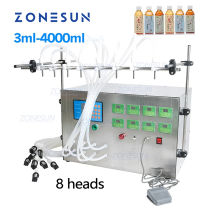 ZONESUN Controle digital 8 bicos bomba de diafragma máquina de enchimento de líquidos 