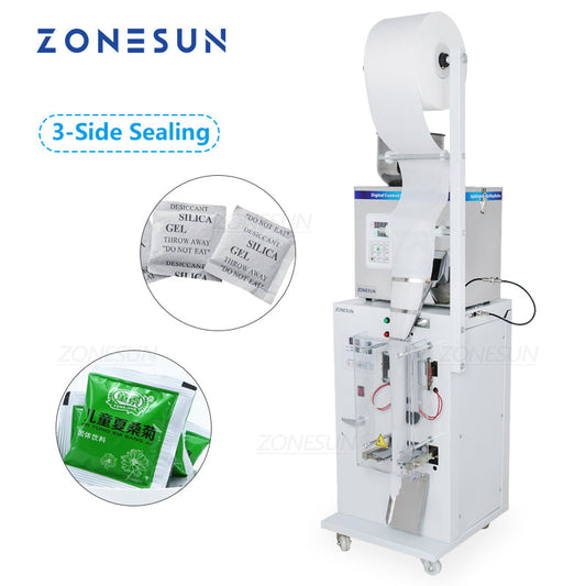 ZONESUN ZS-GZ200 Máquina de llenado de polvo de pesaje y máquina de sellado de tres lados con impresora de fecha