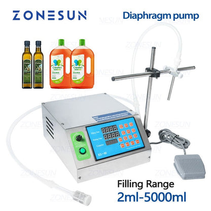 Máquina de llenado de líquidos con bomba de diafragma semiautomática pequeña ZONESUN ZS-YTDP1