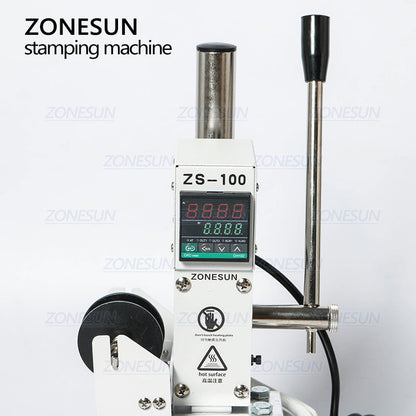 ZONESUN ZS-100A 5x10cm Logotipo personalizado Máquina de estampagem a quente