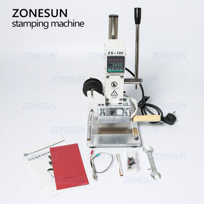 ZONESUN ZS-100A 5x10cm Logotipo personalizado Máquina de estampagem a quente