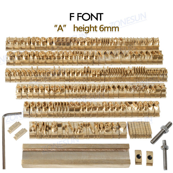 ZONESUN 184PCS Alphabet Letter Set Brass Stamp For Custom Initials