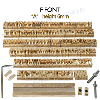 ZONESUN 184PCS Conjunto de letras del alfabeto Sello de latón para iniciales personalizadas