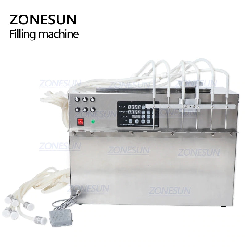 ZONESUN 6 Nozzles Stand-up Bag Spout Pouch Liquid Filling Machine