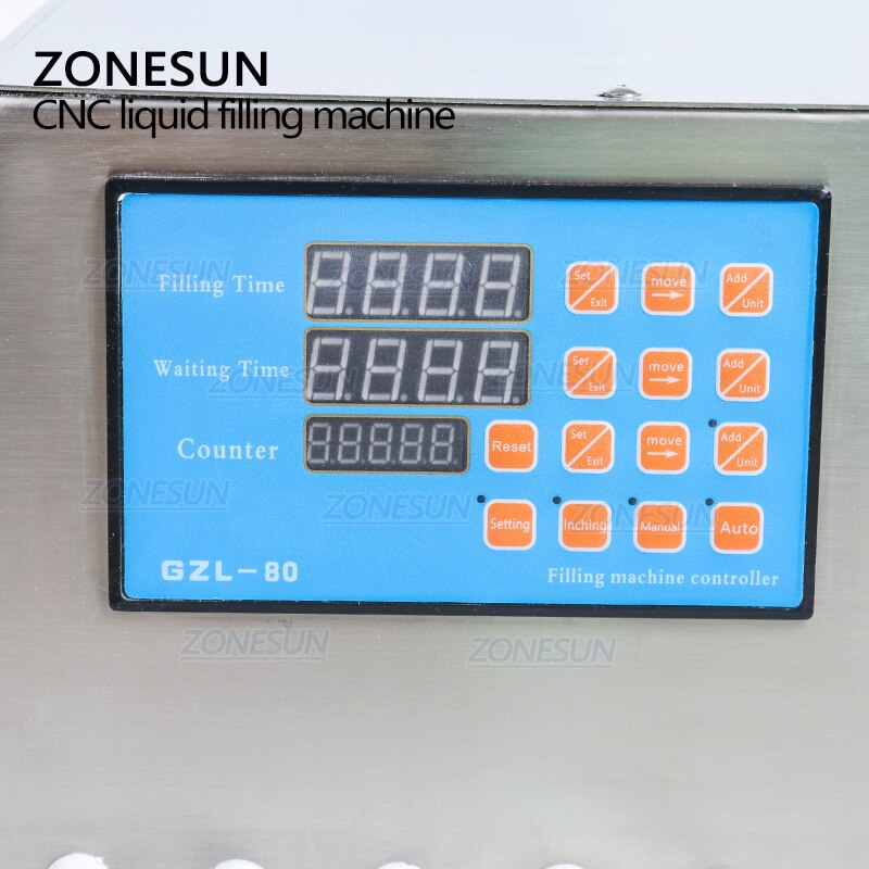 ZONESUN Control digital 8 Boquillas Bomba de diafragma Máquina de llenado de líquidos 