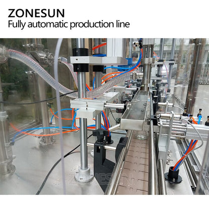 Máquina de rotulagem de garrafas redondas ZONESUN tipo vertical elétrica com 6 bicos para enchimento de líquidos