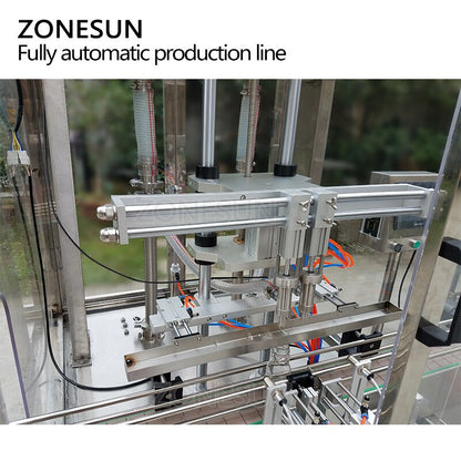 Máquina de rotulagem de garrafas redondas ZONESUN tipo vertical elétrica com 6 bicos para enchimento de líquidos