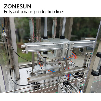 Máquina etiquetadora de botellas redondas con tapa y llenado de líquidos de 6 boquillas eléctricas de tipo Vertical ZONESUN