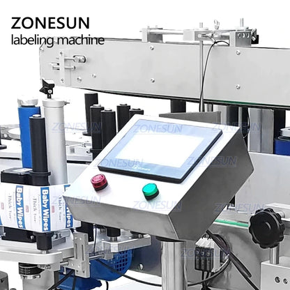 ZONESUN Máquina de Etiquetagem de Garrafa Quadrada Irregular Dupla Lateral Automática