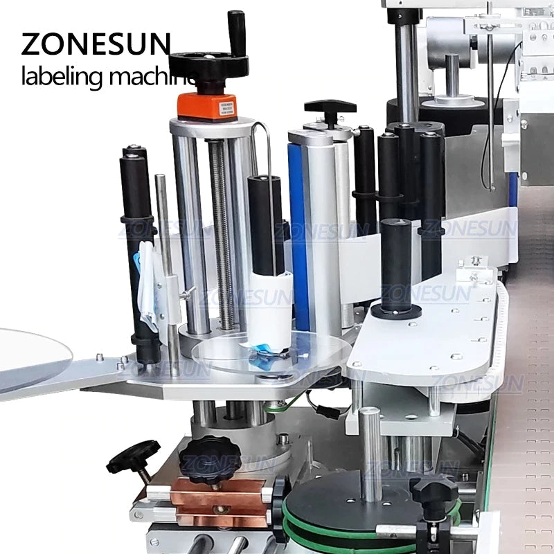 Etiquetadora automática de botellas cuadradas irregulares de doble cara ZONESUN