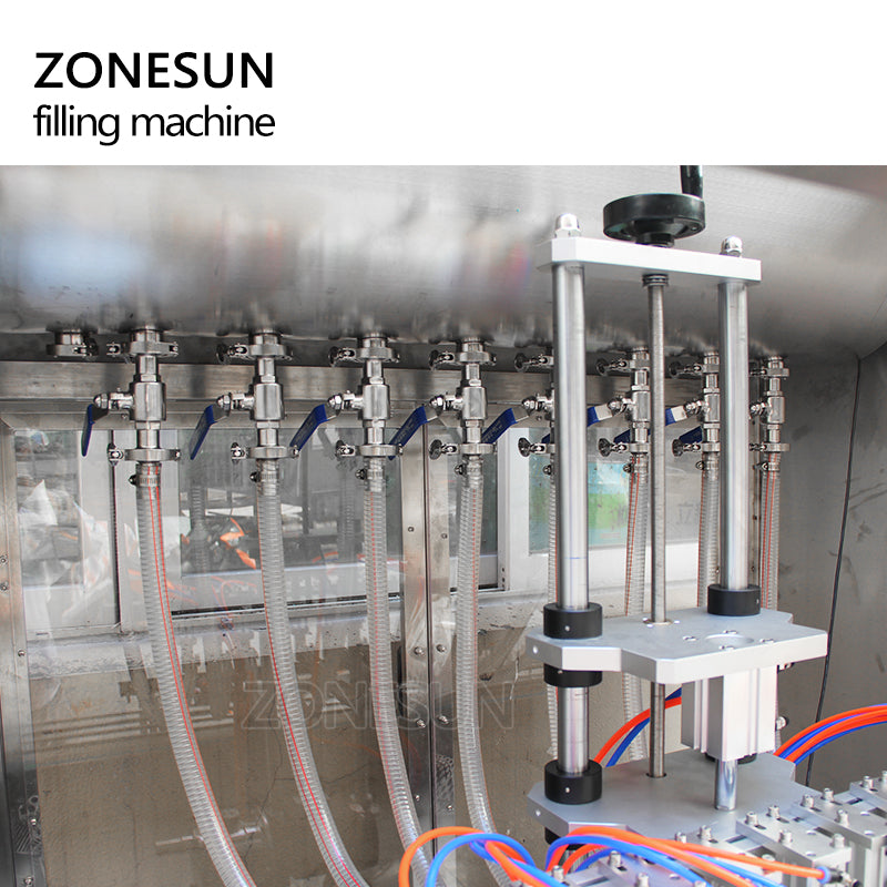 Máquina de llenado de líquidos de alta velocidad con 4 boquillas neumáticas automáticas ZONESUN