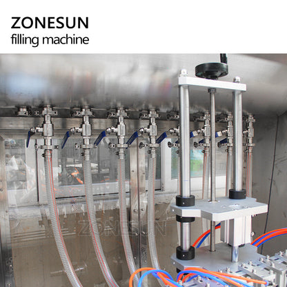 Máquina de llenado de líquidos de alta velocidad con 4 boquillas neumáticas automáticas ZONESUN