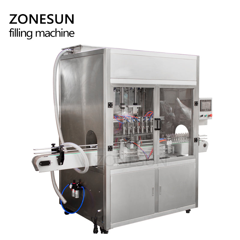 ZONESUN Máquina automática pneumática de 4 bicos de enchimento de líquidos de alta velocidade