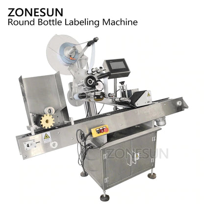 Máquina de rotulagem horizontal automática para garrafas redondas ZONESUN