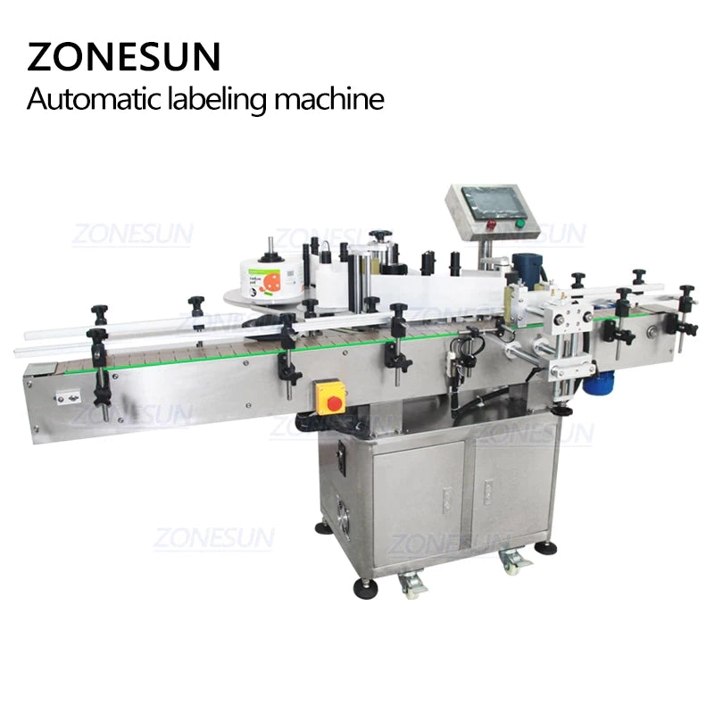 Máquina automática de etiquetagem de garrafas redondas ZONESUN com controle PLC