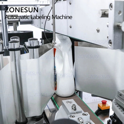Máquina automática de etiquetagem de garrafas quadradas dupla face ZONESUN