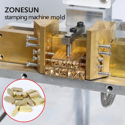 Molde de sello de número y alfabeto y símbolo ZONESUN para máquina de estampado ZS-110A