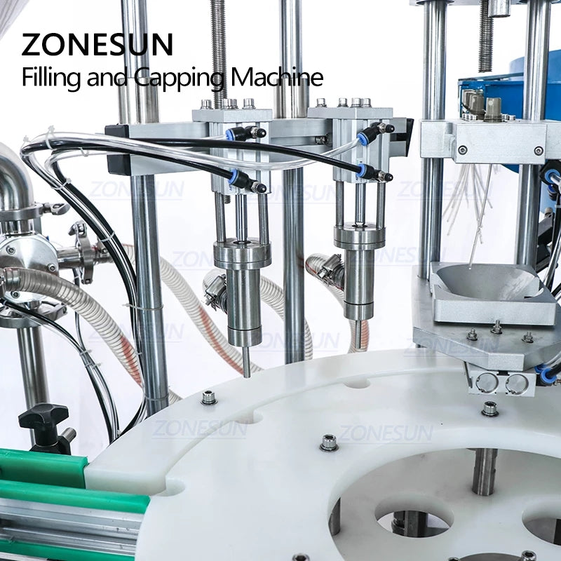 ZONESUN ZS-AFC2 Máquina automática de llenado y tapado de pasta con alimentador de tapas